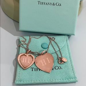 Tiffany & Co. Silver Heart Double Pendant Necklace